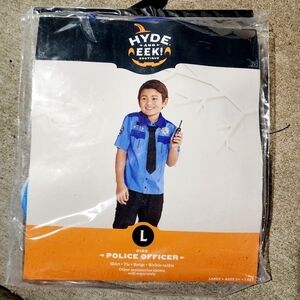 NWT Hyde & Eek! Kids Police Officer Halloween Costume Top with Accessories New L